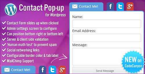 CodeCanyon - Contact Form Pop-up v1.5 - WordPress Plugin