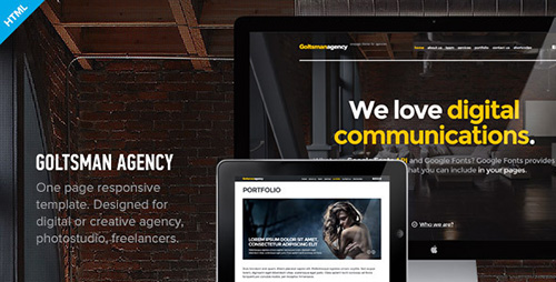 ThemeForest - Goltsman Agency - One Page Responsive Template - FULL