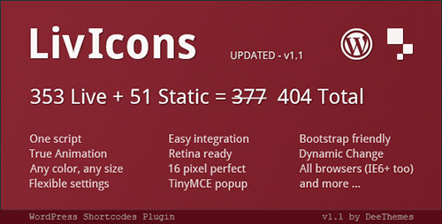 CodeCanyon - LivIcons v1.1 for WordPress - Animated Vector Icons