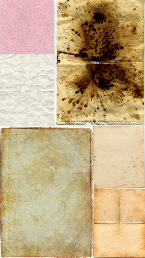 Old Paper Sheets with Stains Textures 19xJPG