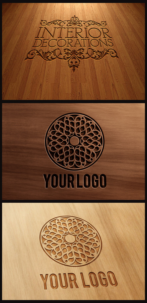 Logo Mock-Ups - Carved and Pressed Wood