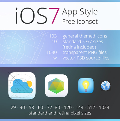 PSD & PNG Web Icons - iOS7 icons (app style)