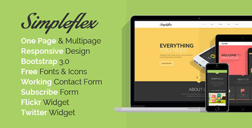 ThemeForest - Simpleflex - OnePage & MultiPage Flat HTML templat - RIP