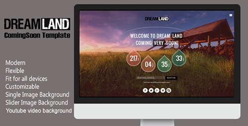 ThemeForest - Dreamland - Responsive Coming Soon Page - RIP
