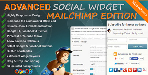 CodeCanyon - Advanced Social Widget v3.2 MailChimp Edition