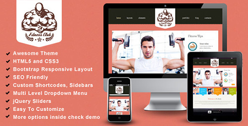 ThemeForest - Fitness Club- Bootstrap Responsive Theme - RIP