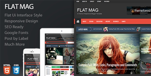 ThemeForest - Flat Mag v1.2 - Responsive Magazine Blogger Template