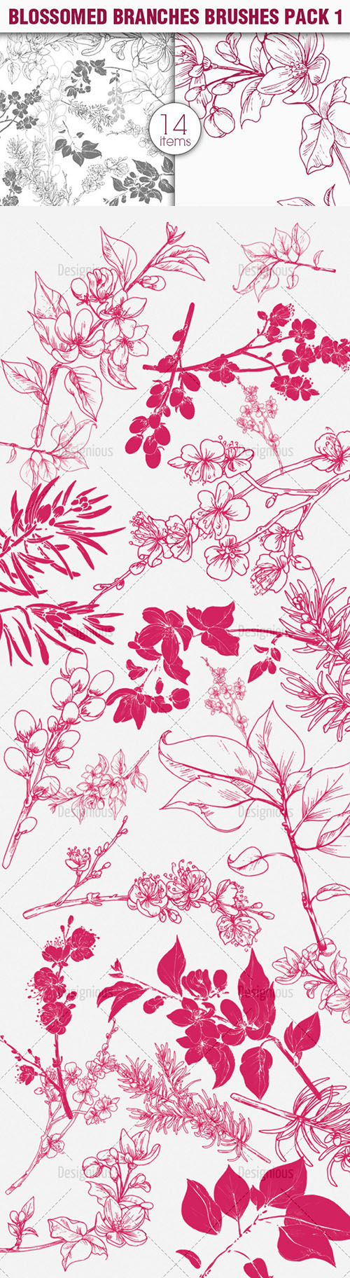 Blossomed Branches Photoshop Brushes Pack 1