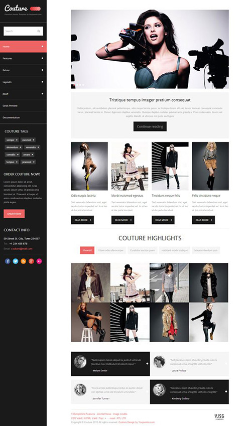 YouJoomla - YJ Couture - Fashion & Style Joomle 1.7 & 2.5 Template