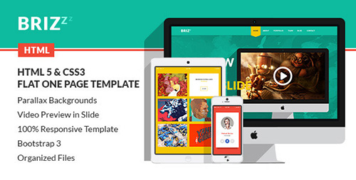ThemeForest - BRIZZZ - Flat One Page HTML Template - RIP