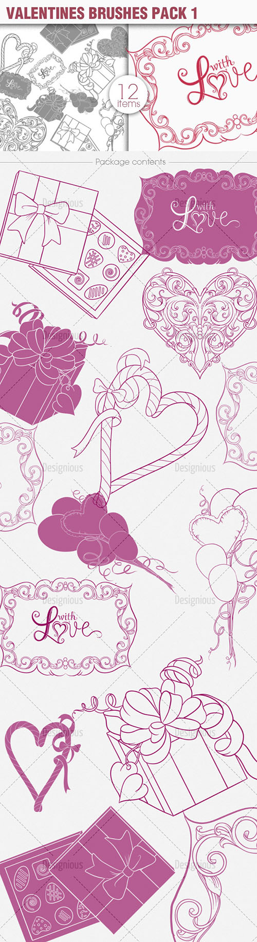 Valentines Day Photoshop Brushes Pack 1