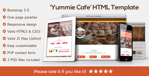 ThemeForest - Yummie - One Page Animated Parallax HTML Template - RIP