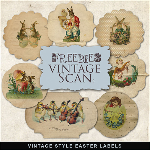 Scrap-kit - Vintage Style Easter Labels With Images