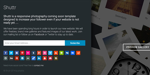 ThemeForest - Shuttr - Photography Coming Soon Template - RIP