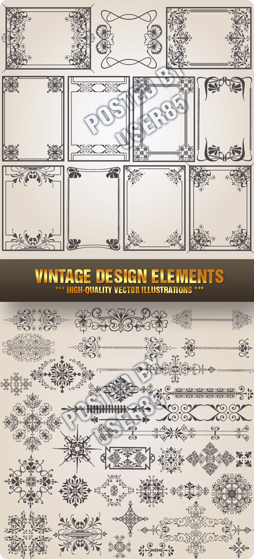 Stock Vector - Vintage Design Elements