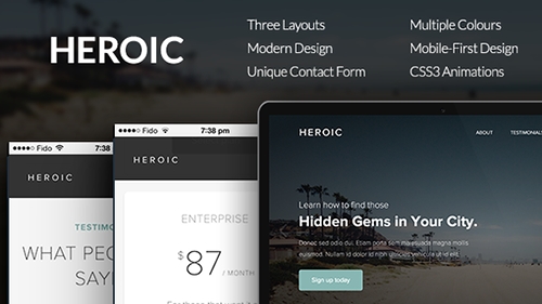ThemeForest - Heroic - Creative + Modern One Page HTML Template - RIP