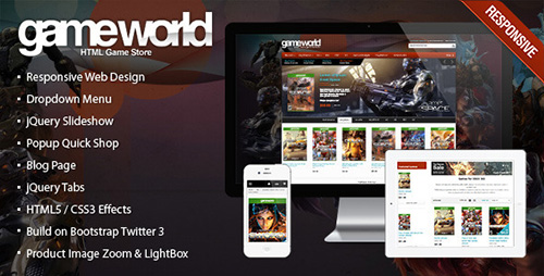 ThemeForest - Responsive HTML Theme - GameWorld - RIP
