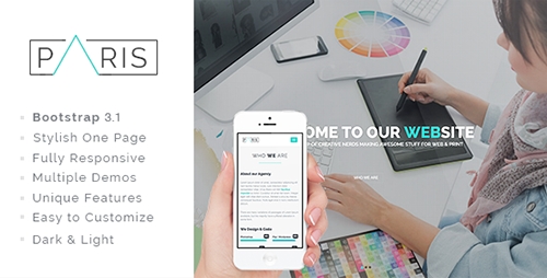 ThemeForest - PARIS - Responsive One Page Template - RIP