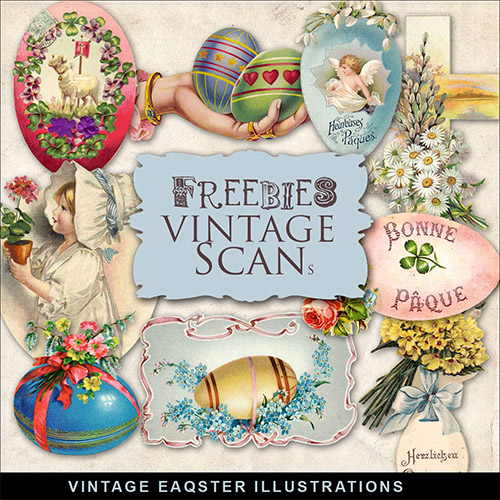 Scrap-kit - Vintage Easter Vignettes Vol.4 - PNG Images