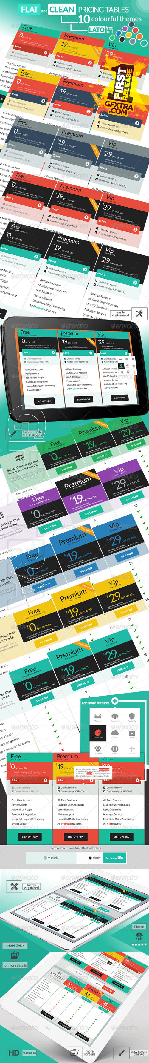 GraphicRiver - Flat and Clean Pricing Tables 