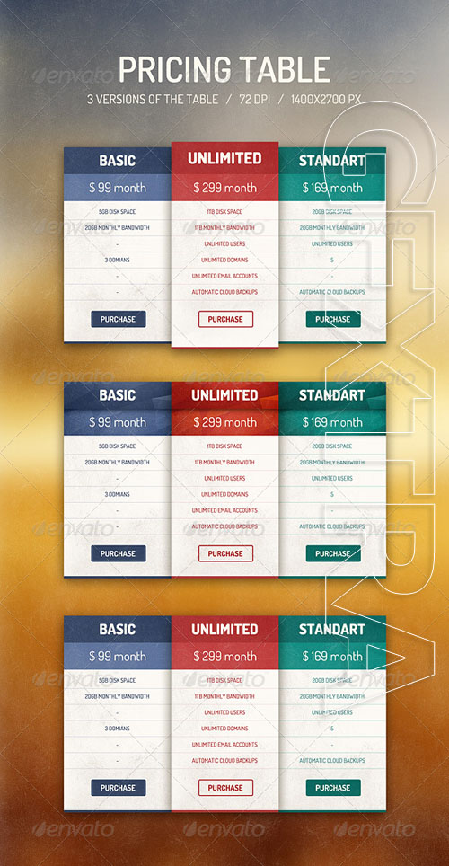 GraphicRiver - Pricing Table 6837256