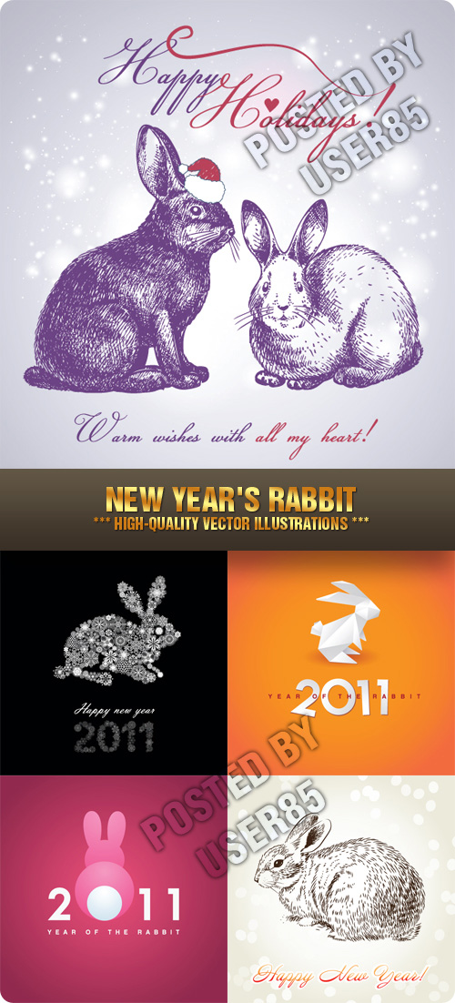 Stock Vector - New Year's Rabbit