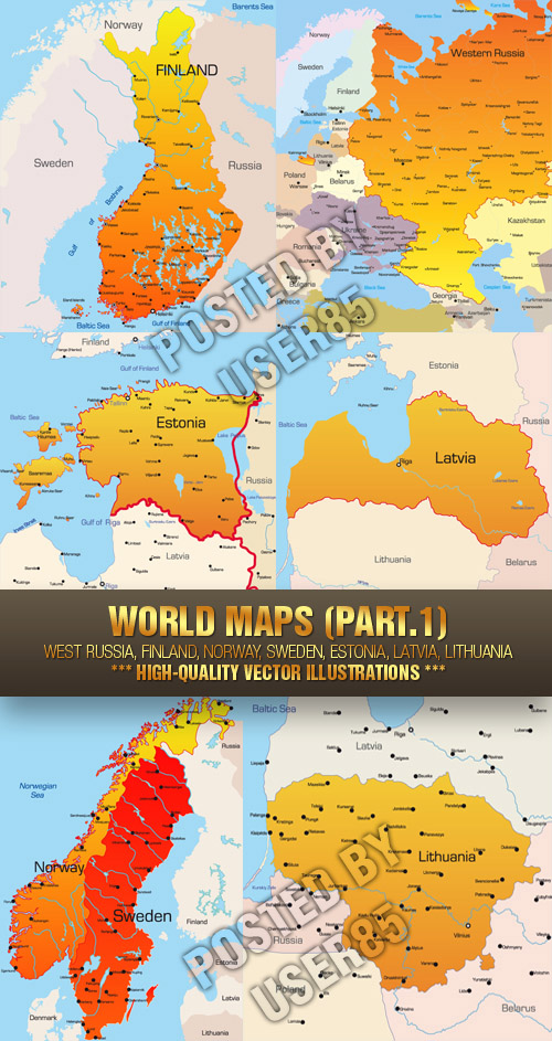 Stock Vector - World Maps (Part.1)
