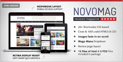 ThemeForest - NovoMag - Clean Magazine & Review HTML Template - RIP