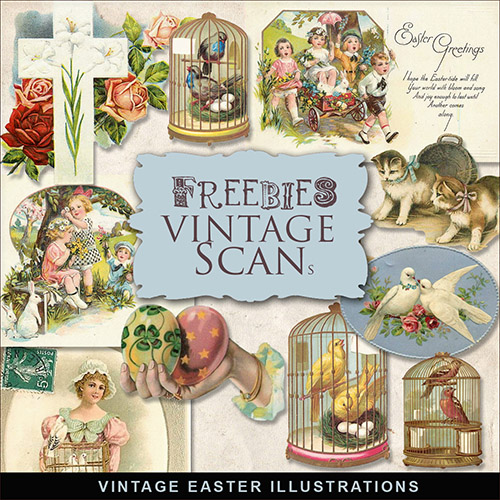 Scrap-kit - Vintage Easter Vignettes Vol.5 - PNG Images