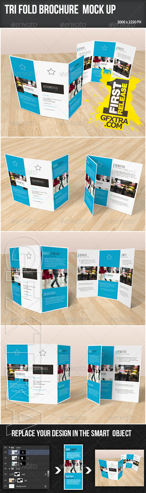 GraphicRiver - Trifold Brochure Mock-up 7201822