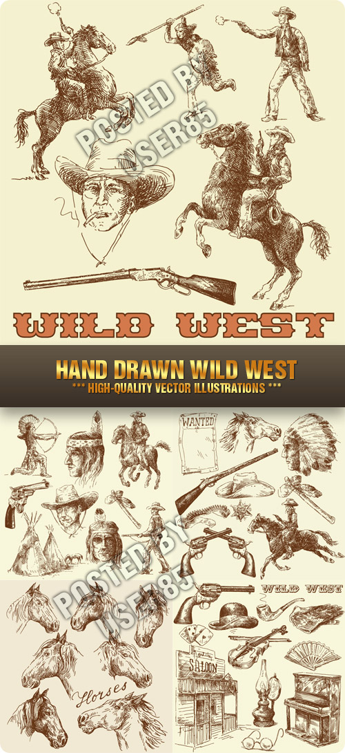 Stock Vector - Hand Drawn Wild West