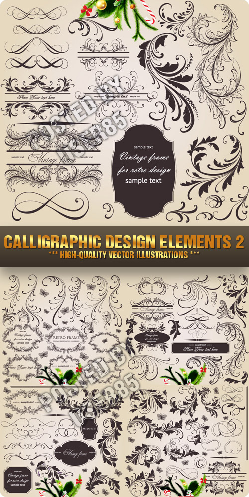 Stock Vector - Calligraphic Design Elements 2