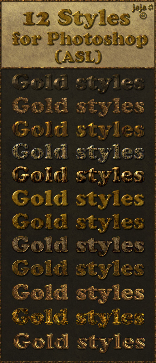 12 Golden Styles for Photoshop