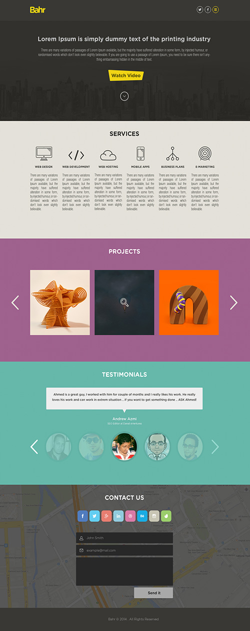 PSD Web Template - Bahr One Page