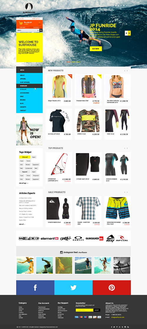 PSD Web Template - Surfhouse - eCommerce Template