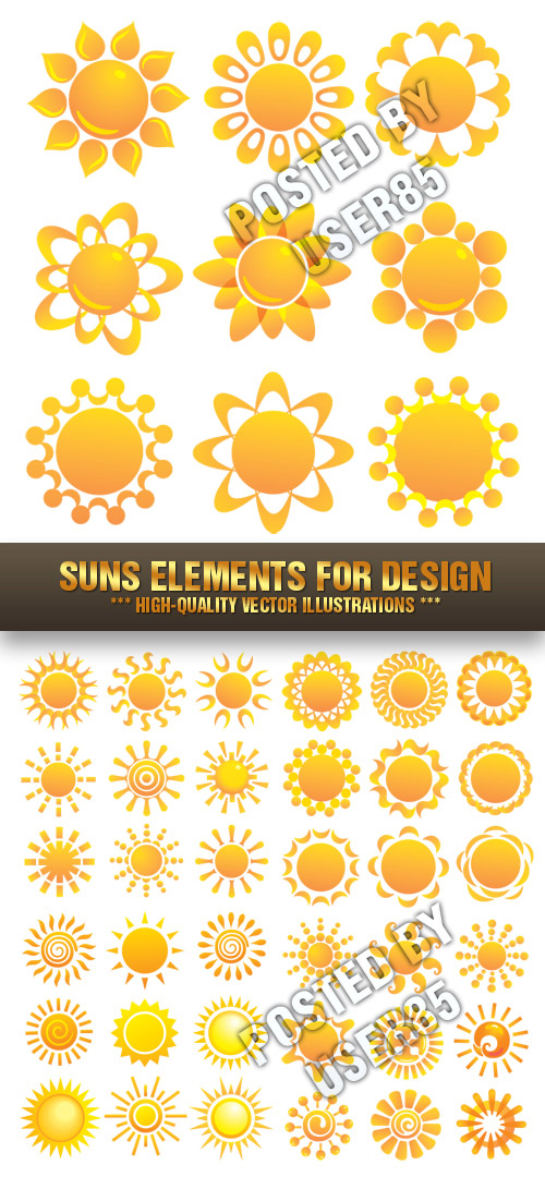 Stock Vector - Suns Elements for Design