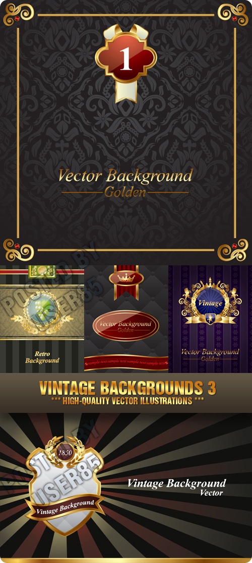 Stock Vector - Vintage Backgrounds 3