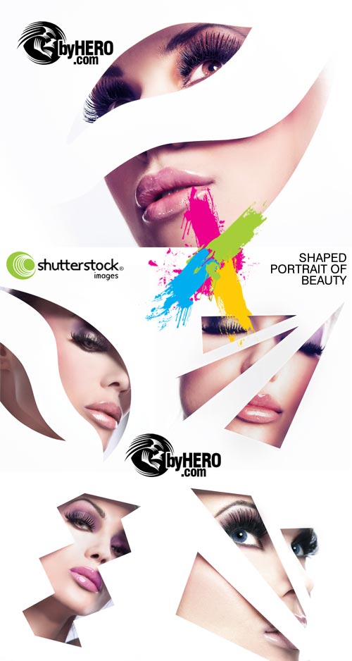 Shaped Portrait of Beauty 5xJPGs - Shutterstock