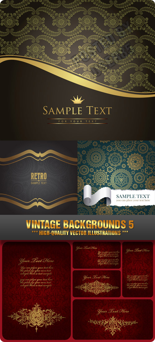Stock Vector - Vintage Backgrounds 5