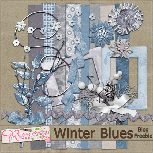 Scrap-kit - Winter in Blue