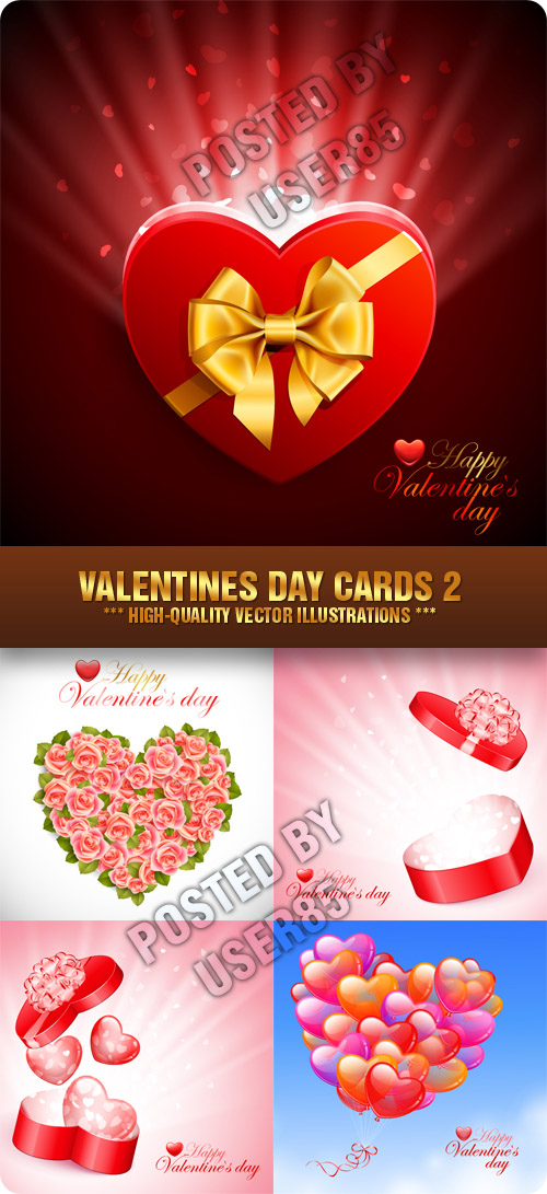 Stock Vector - Valentines Day Cards 2