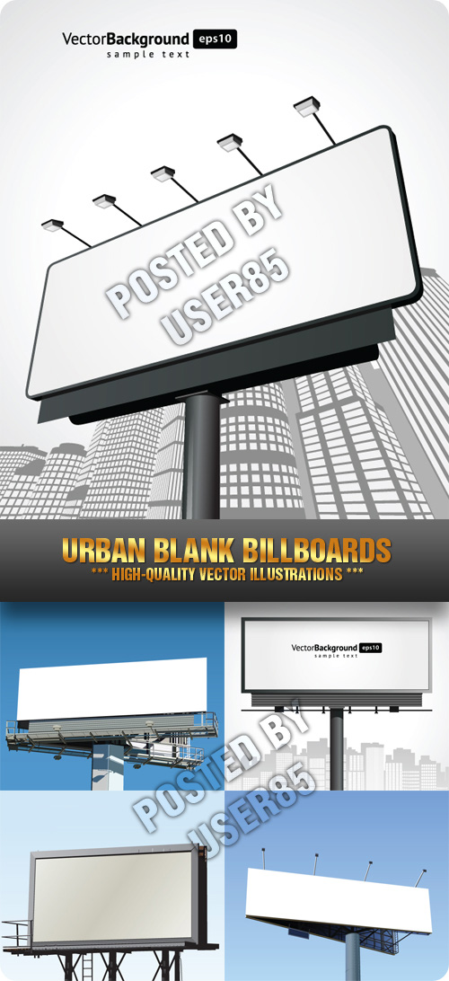 Stock Vector - Urban Blank Billboards