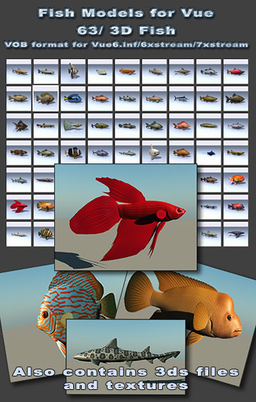 Fish Models for Vue / 3ds