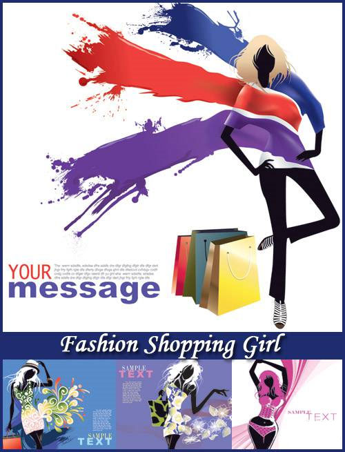 Fashion Shopping Girl 5xEPS