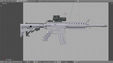 3D Tutorials - Blender Cookie: Modeling an M4 Rifle