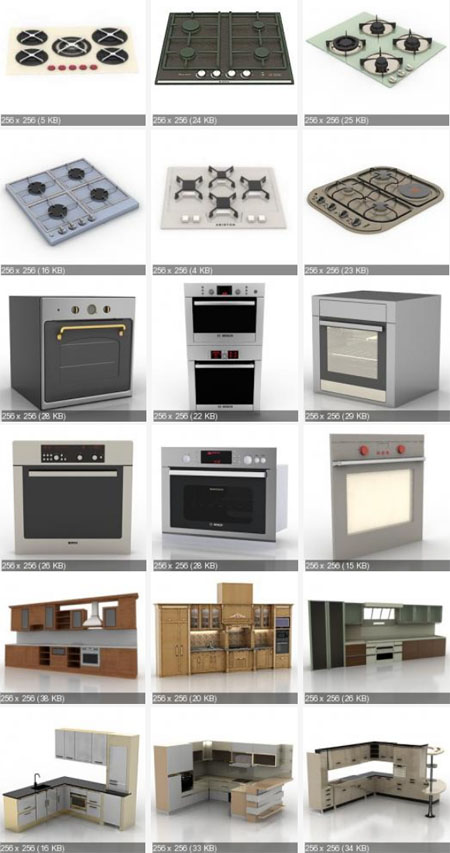3D Models - Kitchen, Furniture, Equipment, Utensils and Accessories
