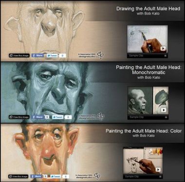 Gnomon Workshop: Painting the Adult Male Head Collection with Bob Kato (Vol. 1-3)
