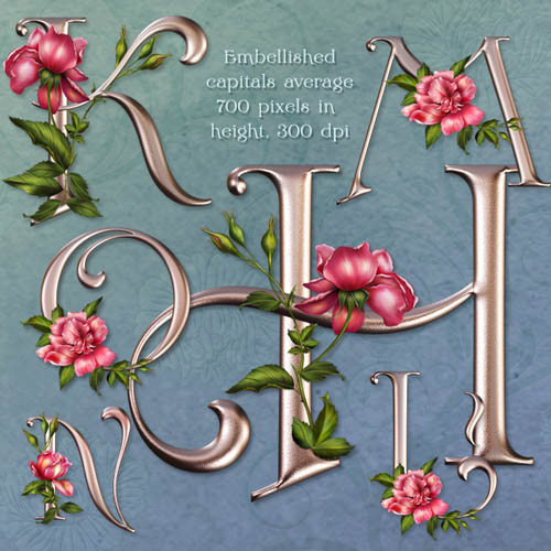 Rose Wedding Decorative Alphabet Rose Wedding Decorative Alphabet